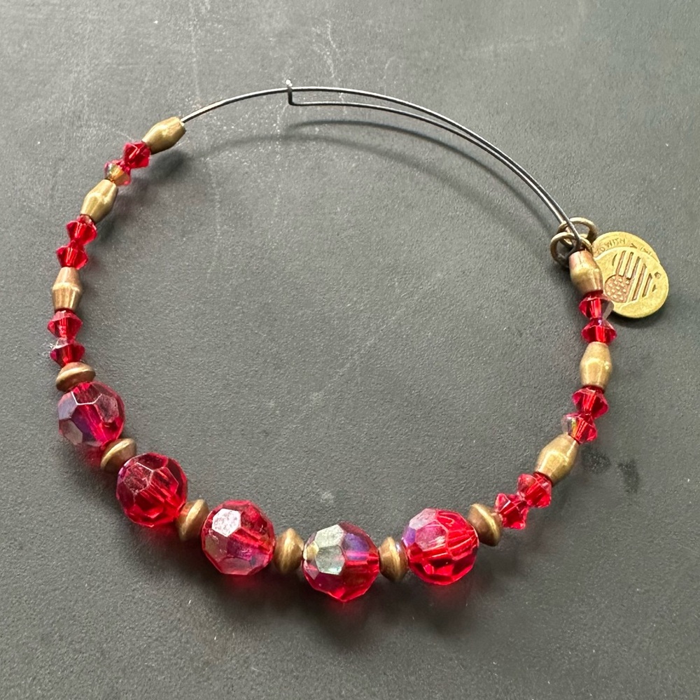 Alex and Ani Red and Gold Bohemian Bracelet